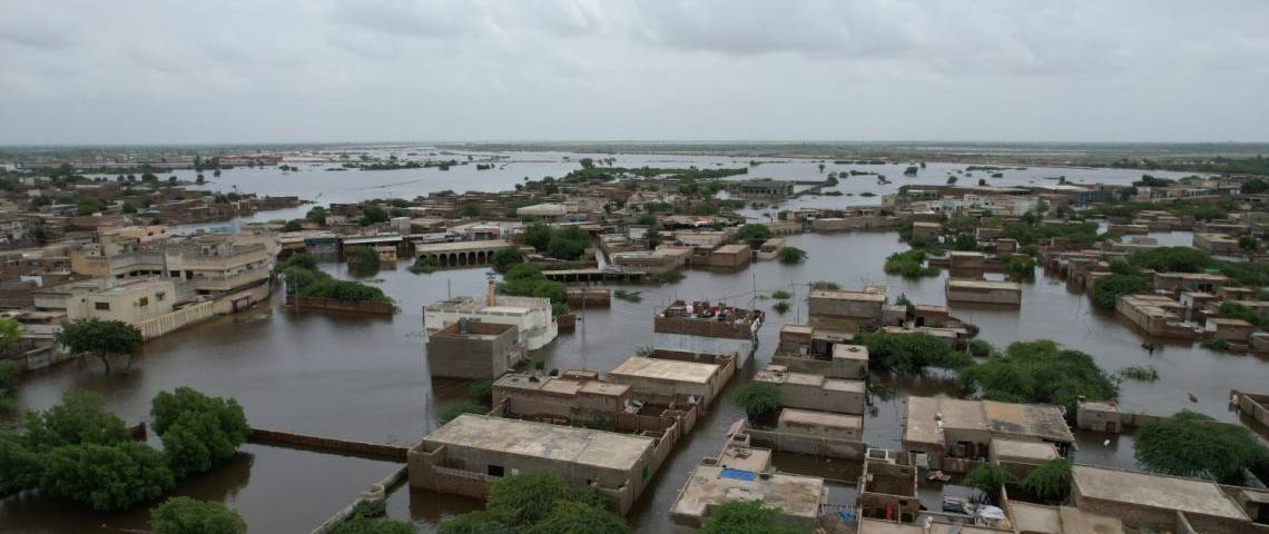 Aerial view of a flood-affected city in Pakistan ©Tribal News Network (TNN)