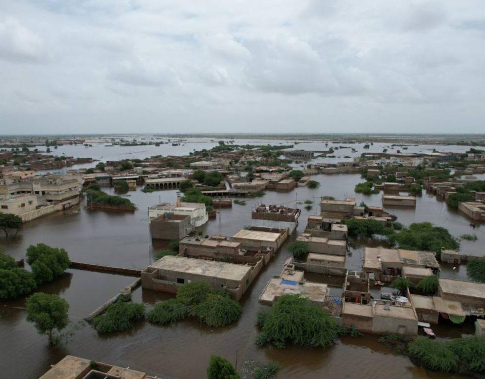 Aerial view of a flood-affected city in Pakistan ©Tribal News Network (TNN)